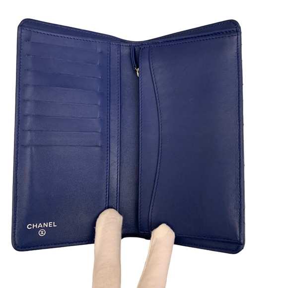 CHANEL Blue Quilted Calfskin Flap Bifold Wallet - Picture 6 of 15
